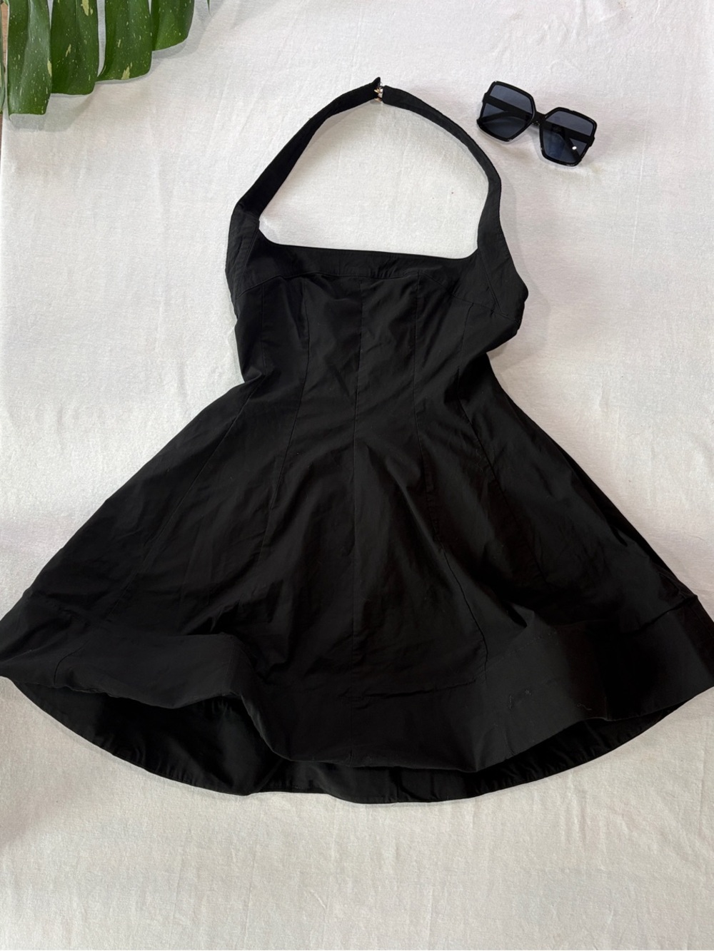 Maeve Black One-Shoulder Fit-and-Flare Dress